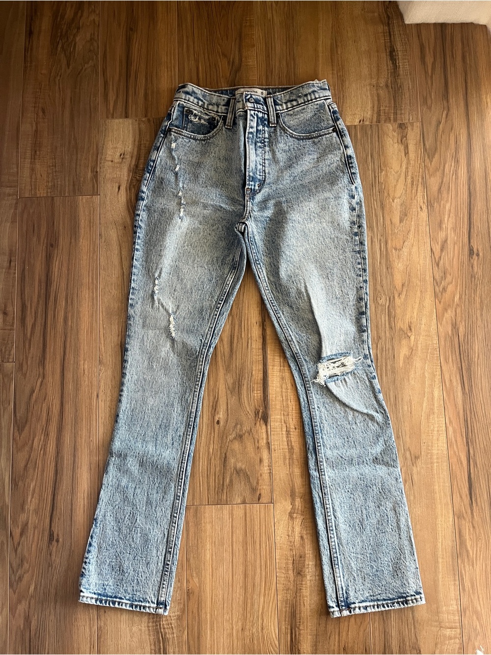 Abercrombie & Fitch Light Blue Straight-Leg Jeans
